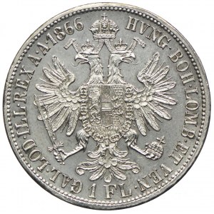 Austria, Franciszek Józef I, 1 floren 1866 A, Wiedeń