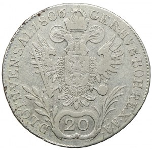 Austria, Franciszek II, 20 krajcarów 1806 A, Wiedeń