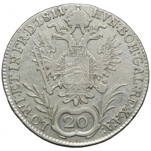 Austria, Franciszek I, 20 krajcarów 1811 A, Wiedeń