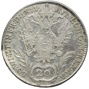 Austria, Franciszek I, 20 krajcarów 1811 A, Wiedeń