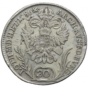 Austria, Józef II, 20 krajcarów 1786 B, Kremnica