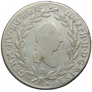 Austria, Józef II, 20 krajcarów 1787 B, Kremnica
