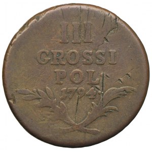 Polska - Zabór Austriacki, Franciszek II, 3 grosze 1794, Wiedeń