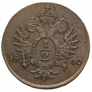 Austria, Franciszek II, 1/2 krajcara 1800, Wiedeń