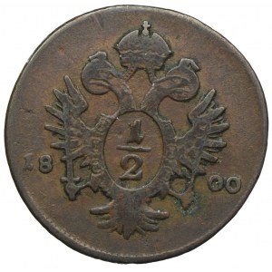 Austria, Franciszek II, 1/2 krajcara 1800, Karlsburg