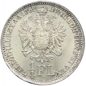 Austria, Franciszek Józef I, 1/4 florena 1862, Wiedeń