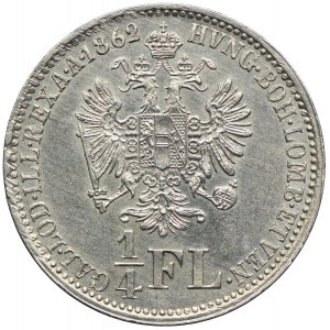 Austria, Franciszek Józef I, 1/4 florena 1862, Karlsburg