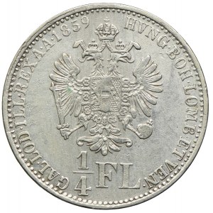 Austria, Franciszek Józef I, 1/4 florena 1859, Karlsburg