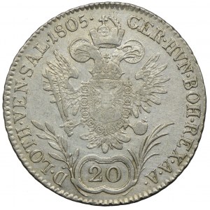 Austria, Franciszek II, 20 krajcarów 1805, Karlsburg