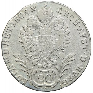 Austria, Franciszek II, 20 krajcarów 1803, Nagybanya