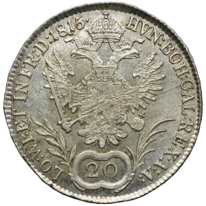 Austria, Franciszek II, 20 krajcarów 1815, Wiedeń