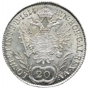 Austria, Franciszek II, 20 krajcarów 1814, Wiedeń