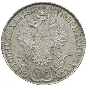 Austria, Franciszek II, 20 krajcarów 1818, Wiedeń