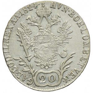 Austria, Franciszek II, 20 krajcarów 1824, Karlsburg