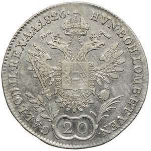 Austria, Franciszek II, 20 krajcarów 1826, Wiedeń