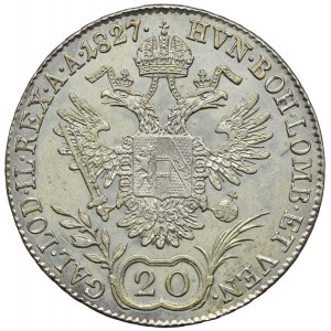 Austria, Franciszek II, 20 krajcarów 1827, Wiedeń