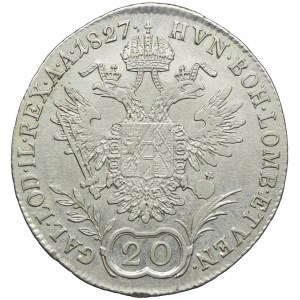 Austria, Franciszek II, 20 krajcarów 1827, Kramnica