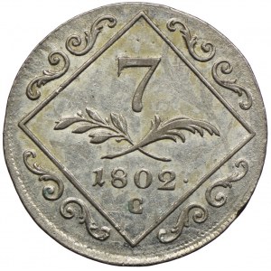 Austria, Franciszek II, 7 krajcarów 1802, Praga