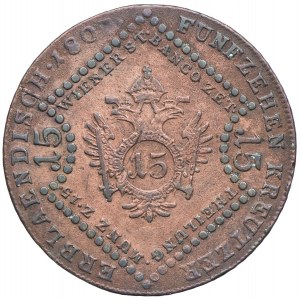 Austria, Franciszek II, 15 krajcarów 1807, Nagybanya