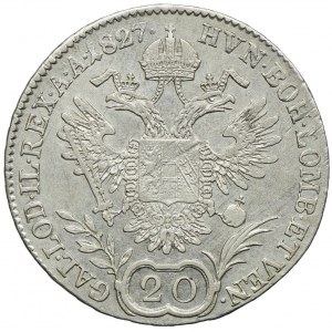 Austria, Franciszek II, 20 krajcarów 1827, Wiedeń