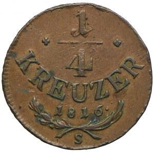 Austria, Franciszek II, 1/4 krajcara 1816, Smolnik