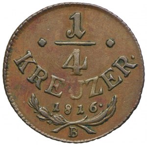 Austria, Franciszek II, 1/4 krajcara 1816, Kremnica