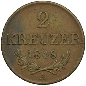 Austria, Franciszek Józef I, 2 krajcary 1848, Wiedeń