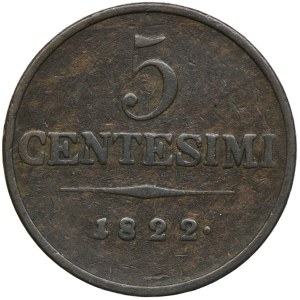 Austria, Franciszek II, Lombardia-Wenecja, 5 centesimi 1822, Mediolan