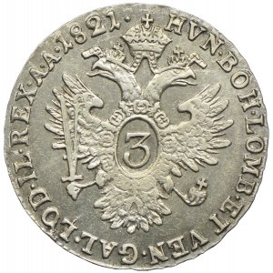 Austria, Franciszek II, 3 krajcary 1821, Kremnica