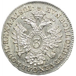 Austria, Franciszek II, 3 krajcary 1821, Wiedeń