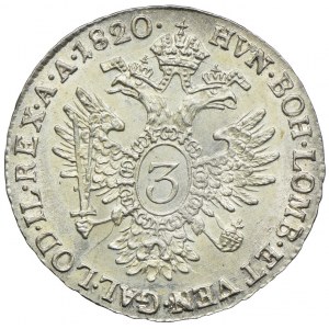 Austria, Franciszek II, 3 krajcary 1820, Kremnica