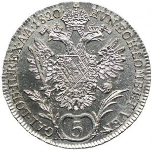 Austria, Franciszek II, 5 krajcarów 1820, Kremnica