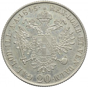 Austria, Ferdynand I, 20 krajcarów 1845, Praga