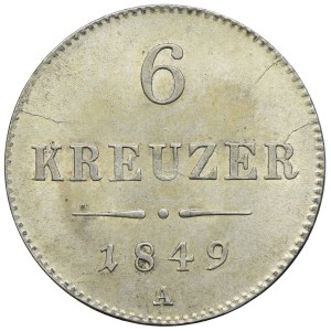 Austria, Franciszek Józef I, 6 krajcarów 1849, Wiedeń