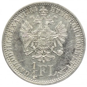 Austria, Franciszek Józef I, 1/4 florena 1864, Wiedeń