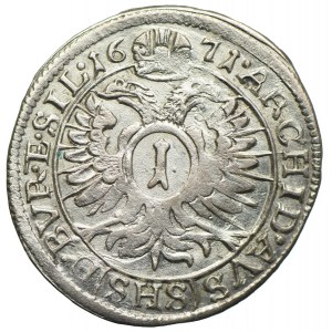 Śląsk pod panowaniem habsburskim, Leopold I, 1 krajcar 1671 SHS, Wrocław