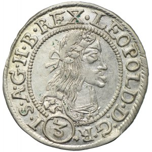 Węgry, Leopold I, 3 krajcary 1665 KB, Kremnica