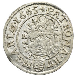 Węgry, Leopold I, 3 krajcary 1665 KB, Kremnica