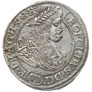 Śląsk pod panowaniem habsburskim, Leopold I, 6 krajcarów 1674, Wrocław