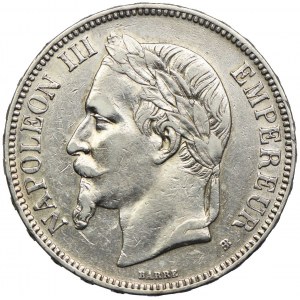 Francja, Napoleon III, 5 franków 1870, Paryż