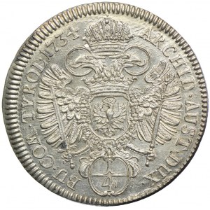 Austria, Karol VI, 1/4 talara 1734, Hall