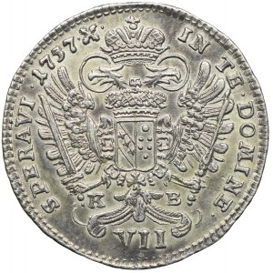 Austria, Franciszek I, 7 krajcarów 1757 KB, Kremnica