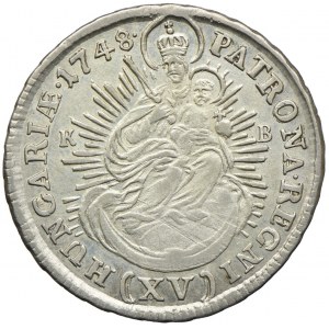 Austria, Maria Teresa, 15 krajcarów 1748 KB, Kremnica