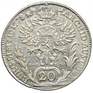 Austria, Maria Teresa, 20 krajcarów 1778, Praga