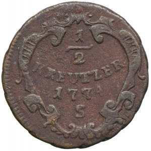 Austria, Józef II, 1/2 krajcara 1774 S, Smolnik