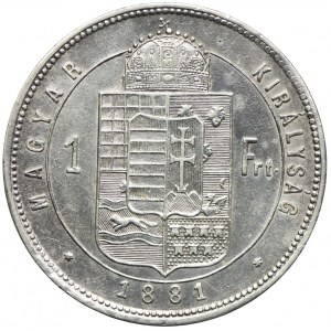 Węgry, Franciszek Józef I, 1 forint 1881, Kremnica