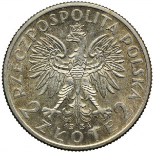 2 złote 1934, Głowa Kobiety