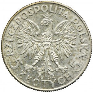 5 złotych 1934, Głowa Kobiety