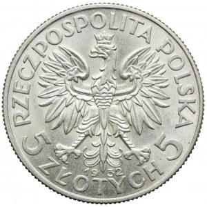 5 złotych 1932 bz, Londyn, Głowa Kobiety