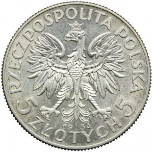 5 złotych 1934, Głowa Kobiety